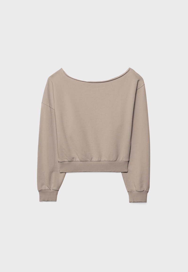 Укороченная толстовка с эффектом потертости