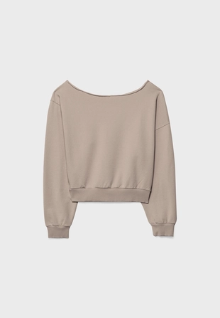 Укороченная толстовка с эффектом потертости- Заказать в России