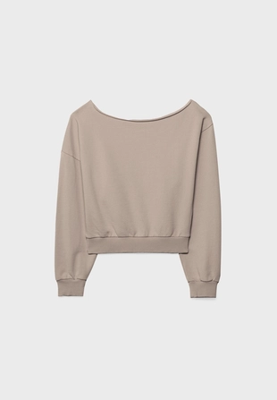 Укороченная толстовка с эффектом потертости- Заказать в России