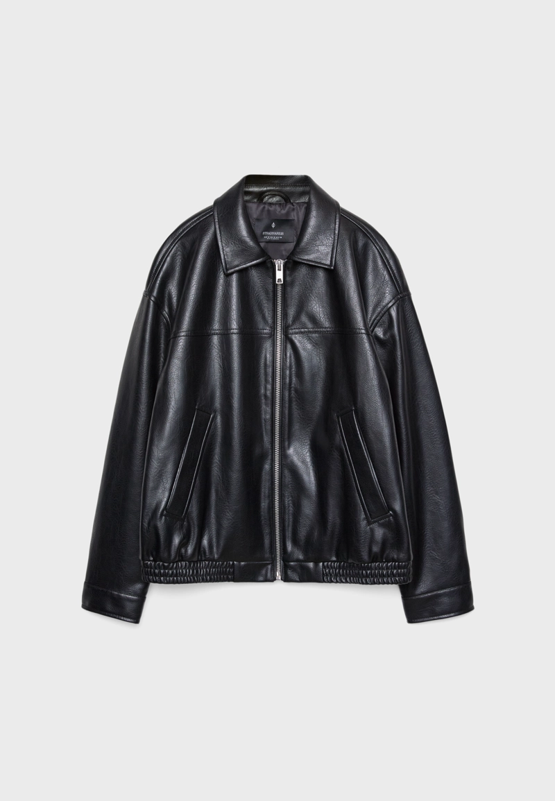 Куртка оверсайз из искусственной кожи