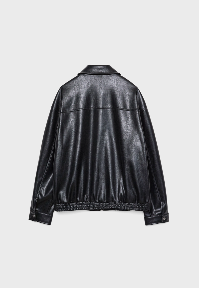 Куртка оверсайз из искусственной кожи