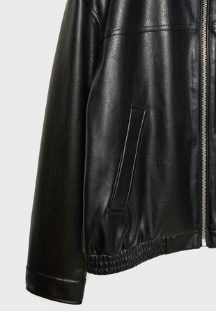 Куртка оверсайз из искусственной кожи- Заказать в России