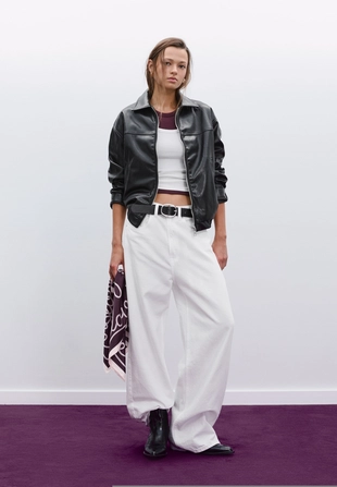 Куртка оверсайз из искусственной кожи- Заказать в России