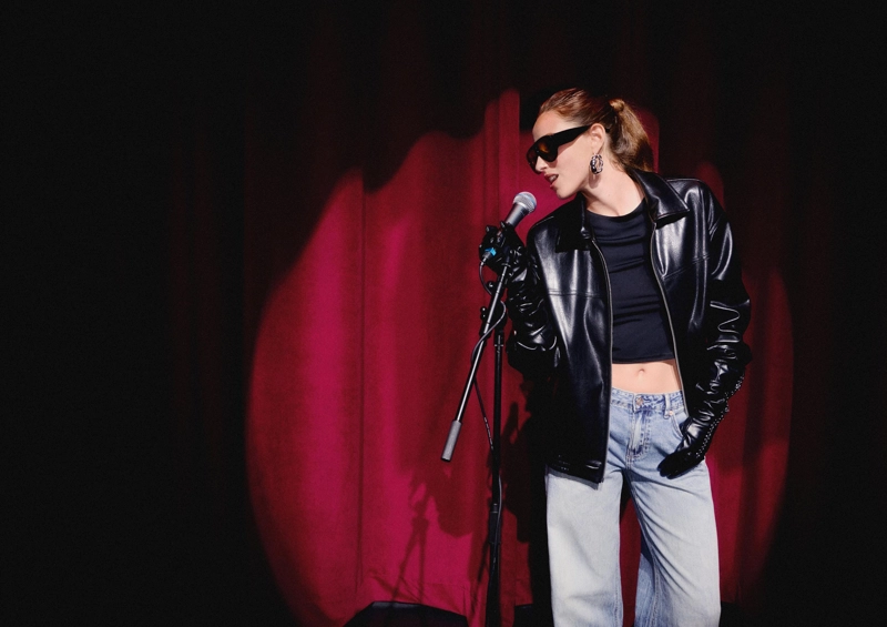 Куртка оверсайз из искусственной кожи