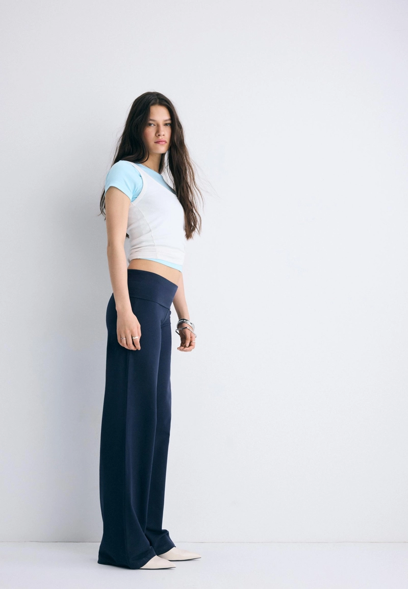 Леггинсы с отворотом на талии