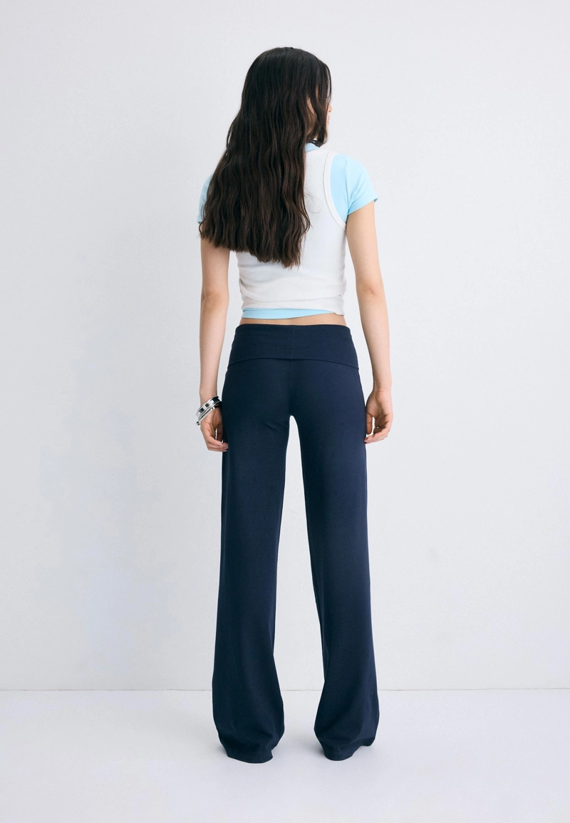 Леггинсы с отворотом на талии