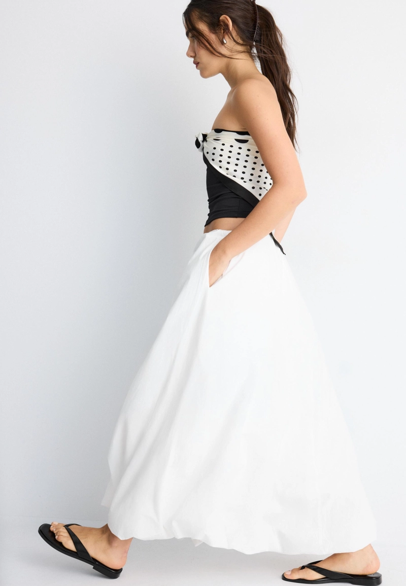 Юбка-баллон макси из поплина