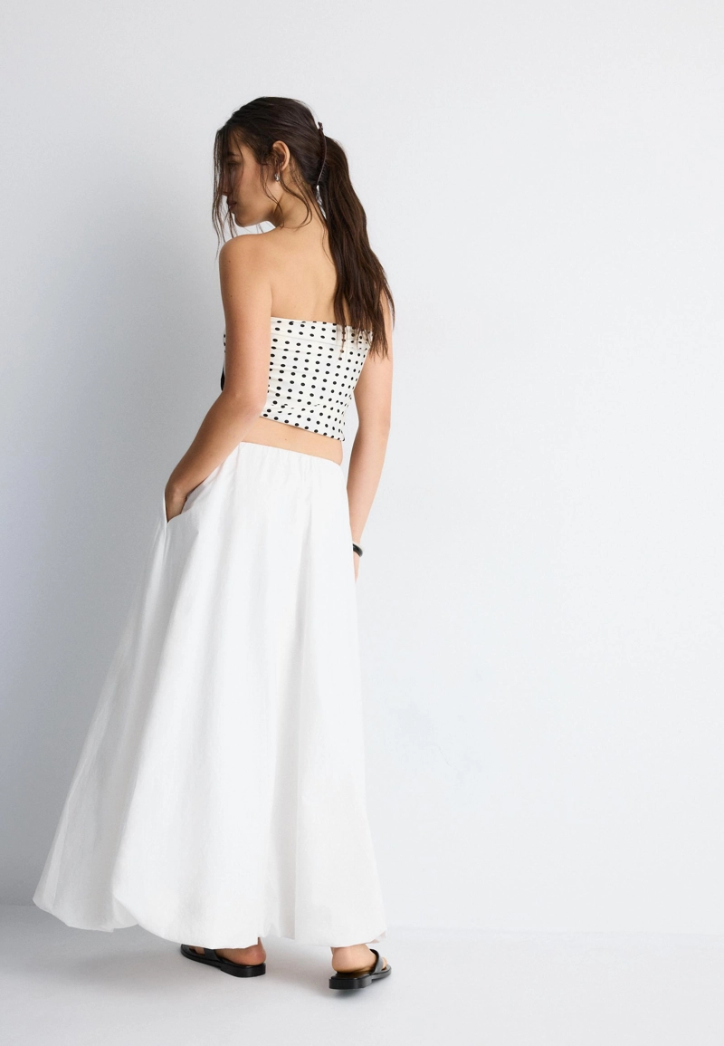 Юбка-баллон макси из поплина