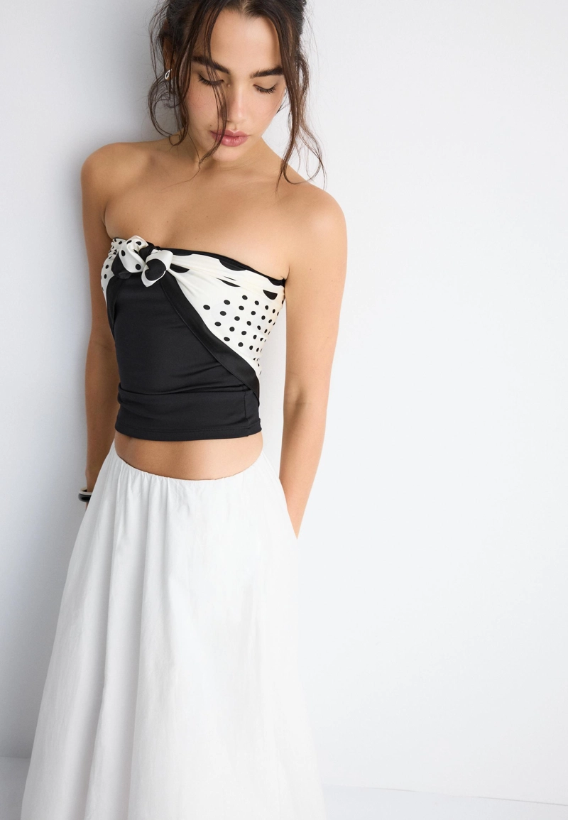 Юбка-баллон макси из поплина