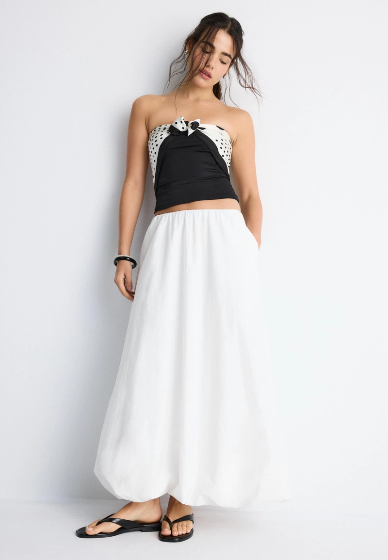 Юбка-баллон макси из поплина