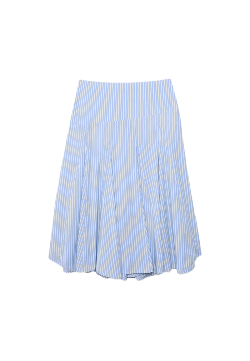 Юбка миди из поплина с асимметричным подолом