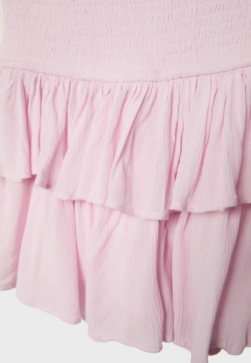 Мини-юбка-шорты с воланами