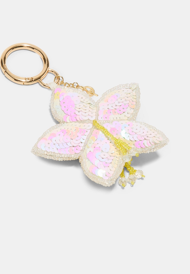 Брелок с бисерным цветком-подвеской