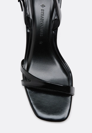 Босоножки на каблуке с вырезами- Заказать в России