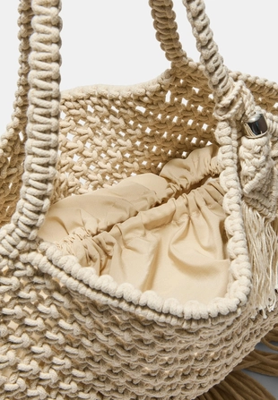 Сумка на плечо с бахромой макраме- Заказать в России