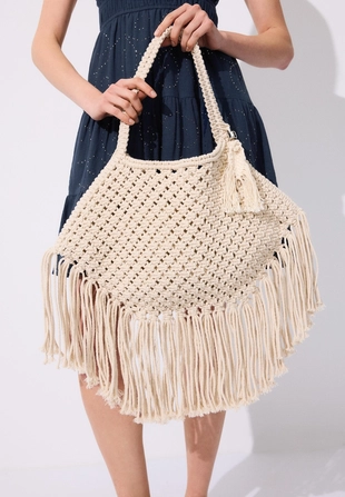 Сумка на плечо с бахромой макраме- Заказать в России