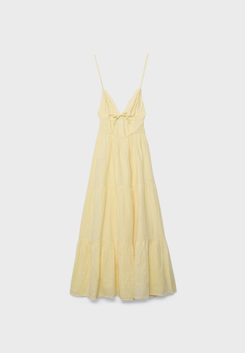 Длинное платье с V-образным вырезом