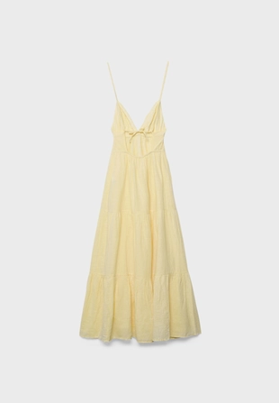 Длинное платье с V-образным вырезом- Заказать в России