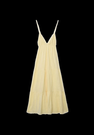 Длинное платье с V-образным вырезом- Заказать в России