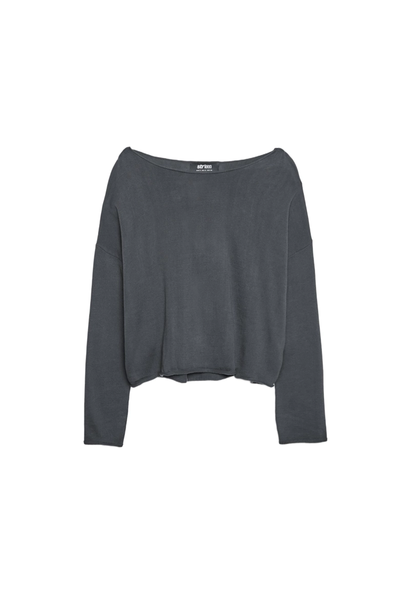 Укороченный джемпер с вырезом «лодочка»