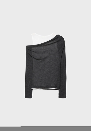 Асимметричная двойная футболка- Заказать в России