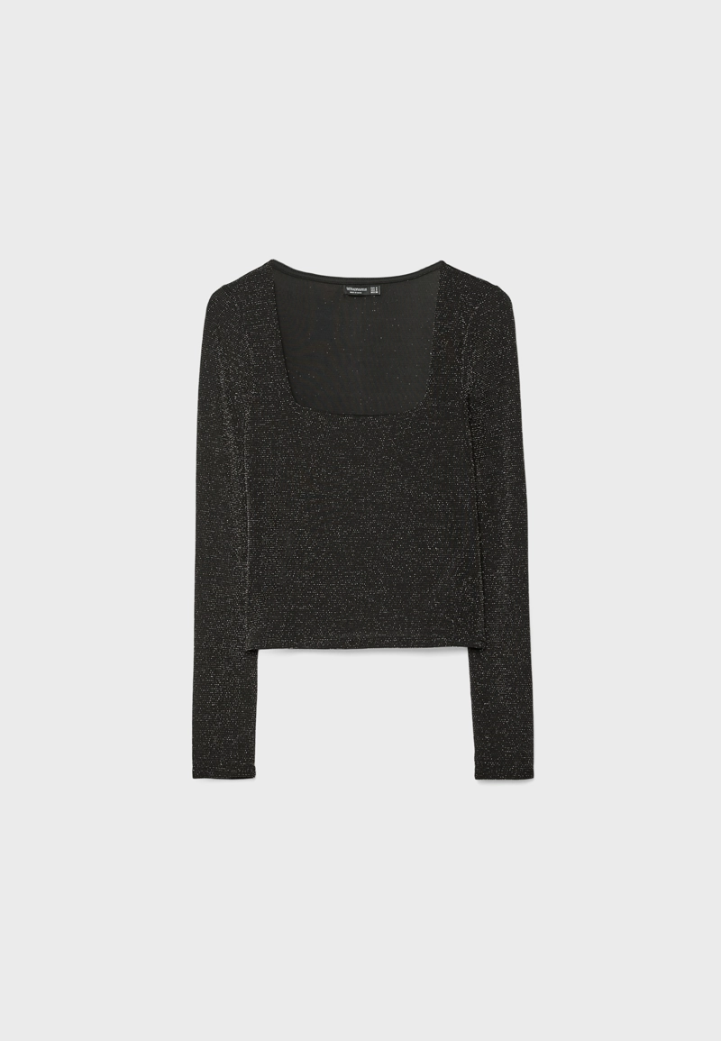 Бесшовная футболка с квадратным вырезом