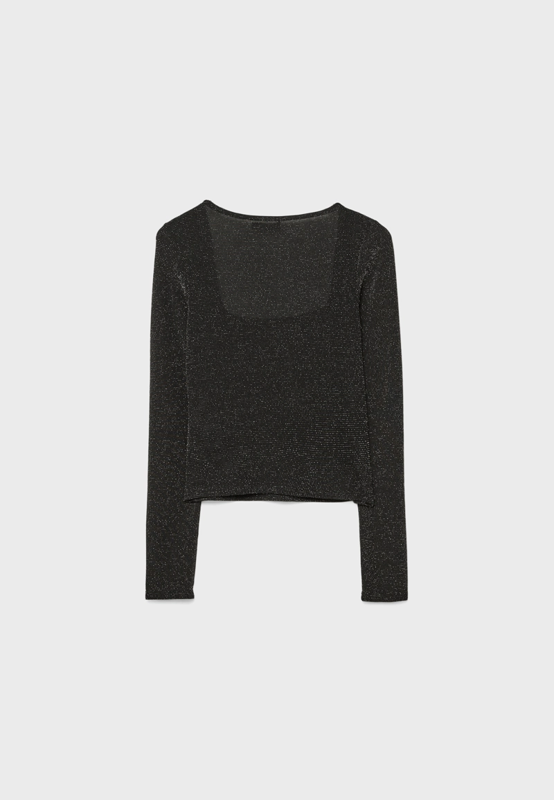 Бесшовная футболка с квадратным вырезом