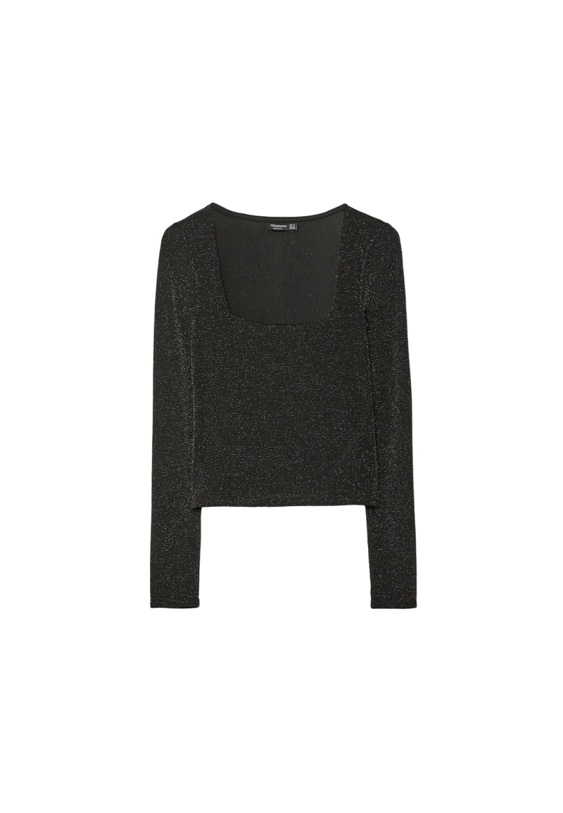 Бесшовная футболка с квадратным вырезом