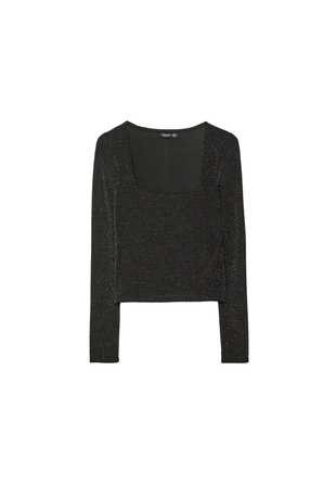 Бесшовная футболка с квадратным вырезом- Заказать в России