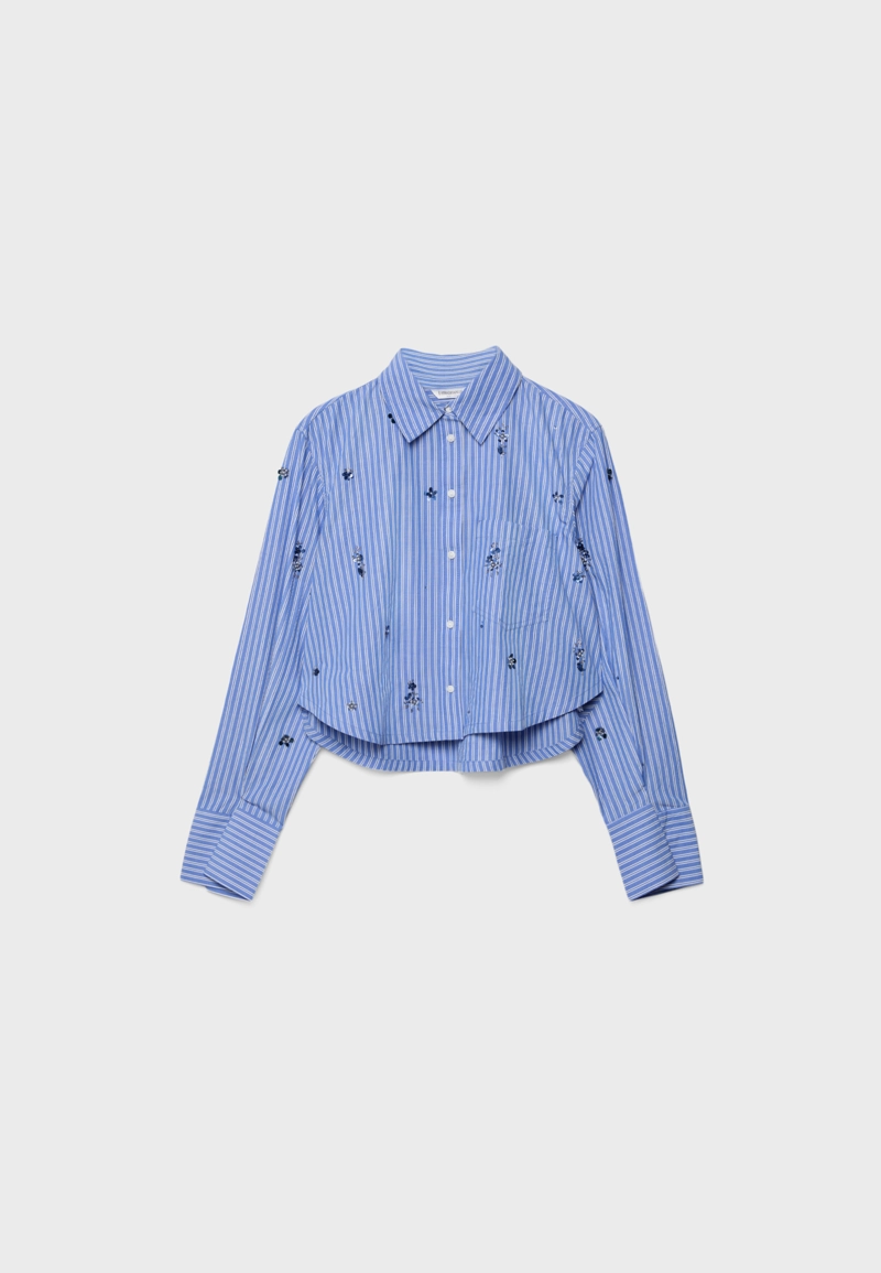 Укороченная рубашка с блестящей отделкой