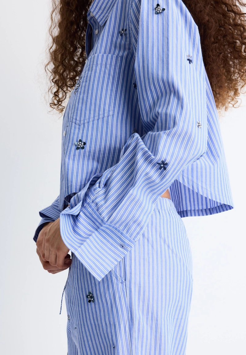 Укороченная рубашка с блестящей отделкой