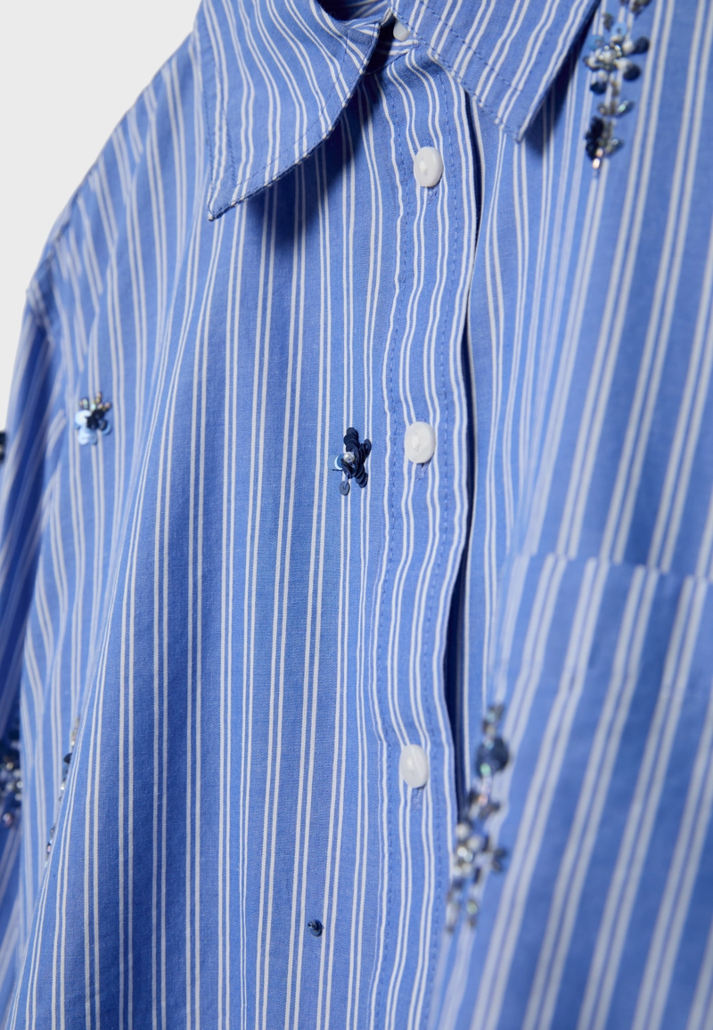 Укороченная рубашка с блестящей отделкой