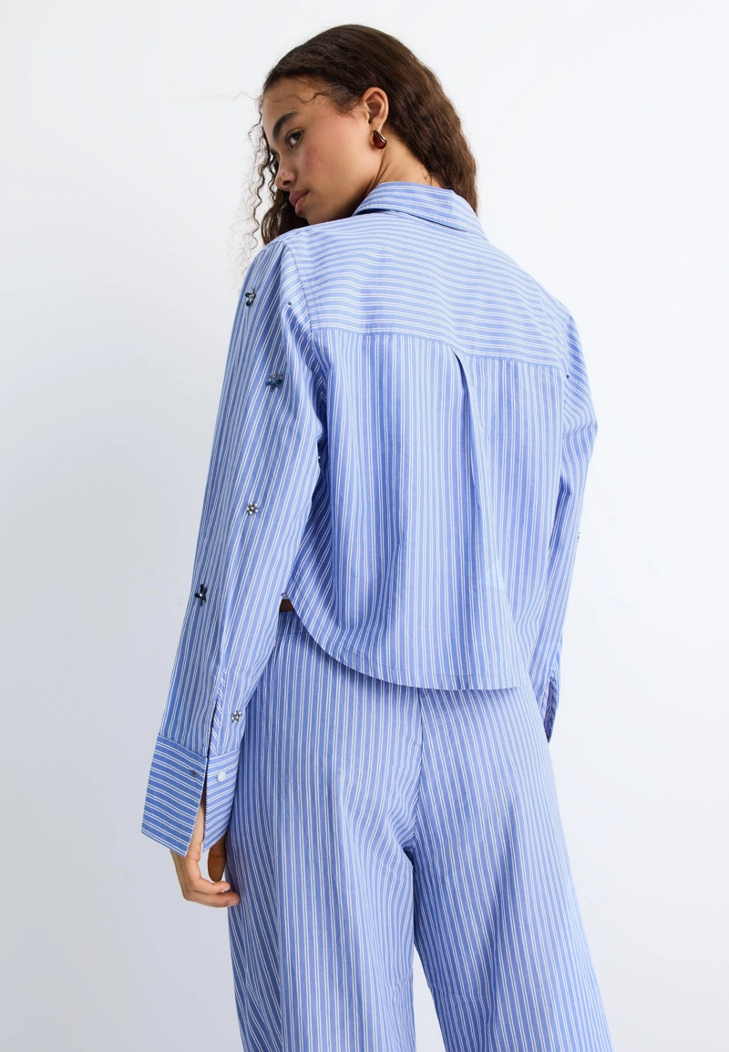 Укороченная рубашка с блестящей отделкой