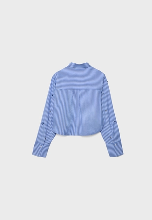 Укороченная рубашка с блестящей отделкой- Заказать в России