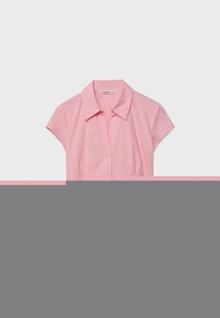 Рубашка с короткими рукавами и вырезом на груди- Заказать в России