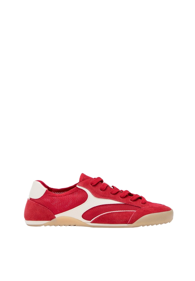 Кроссовки из сетки с кожаными деталями