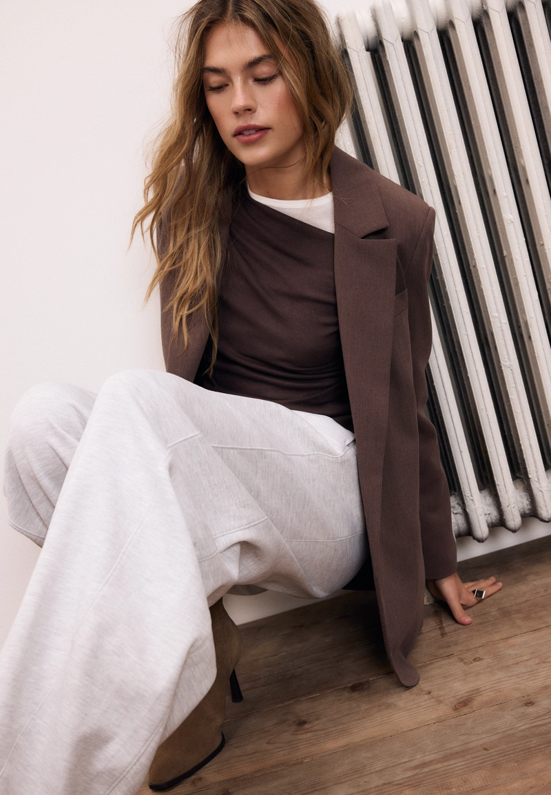 Пиджак свободного кроя в полоску