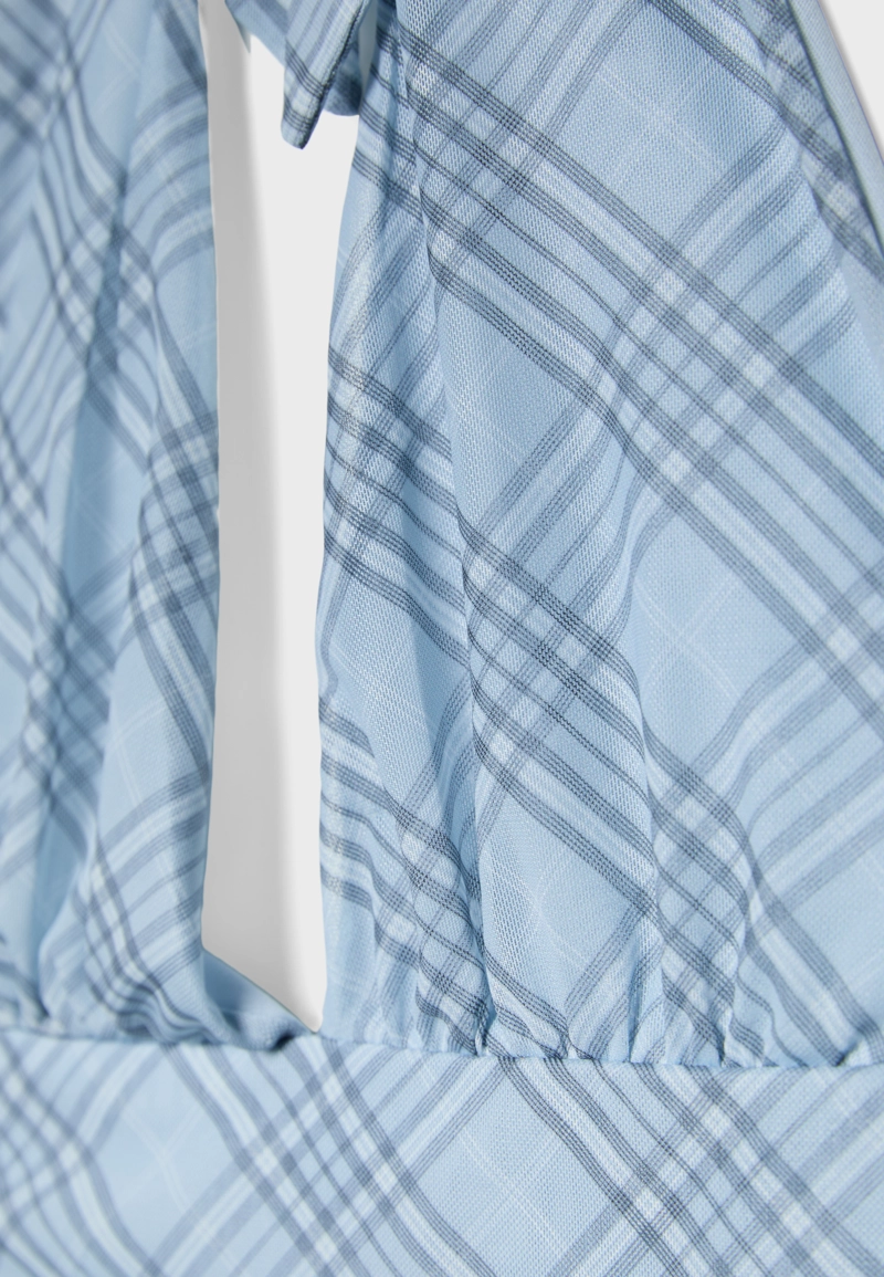 Топ с горловиной халтер, в горошек