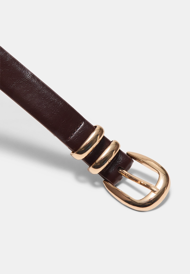 Базовый блестящий ремень из искусственной кожи