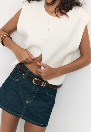 Базовый блестящий ремень из искусственной кожи- Заказать в России