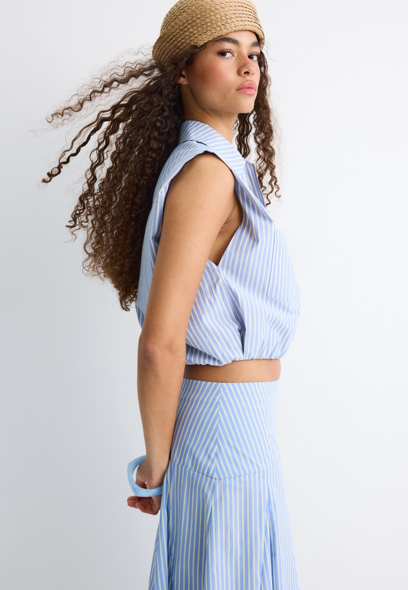 Рубашка без рукавов с молнией