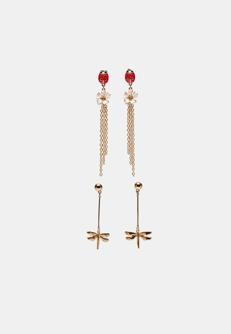 Набор из 2 длинных серег Garden