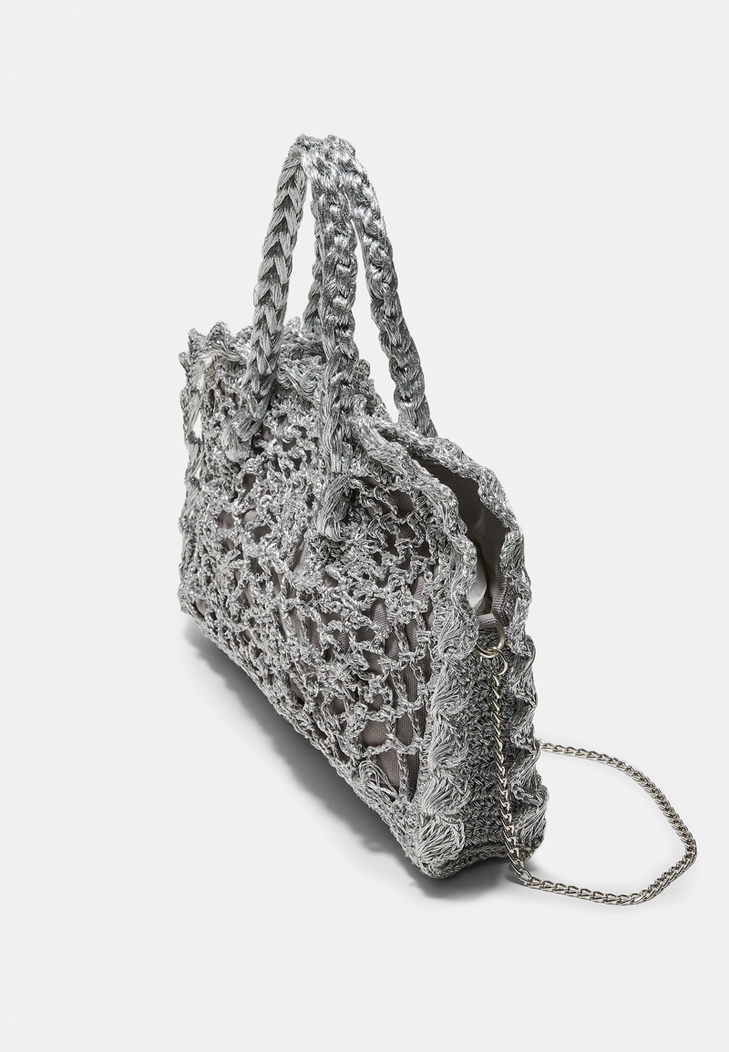 Сумка-тоут из металлизированного крючком