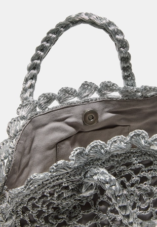 Сумка-тоут из металлизированного крючком- Заказать в России