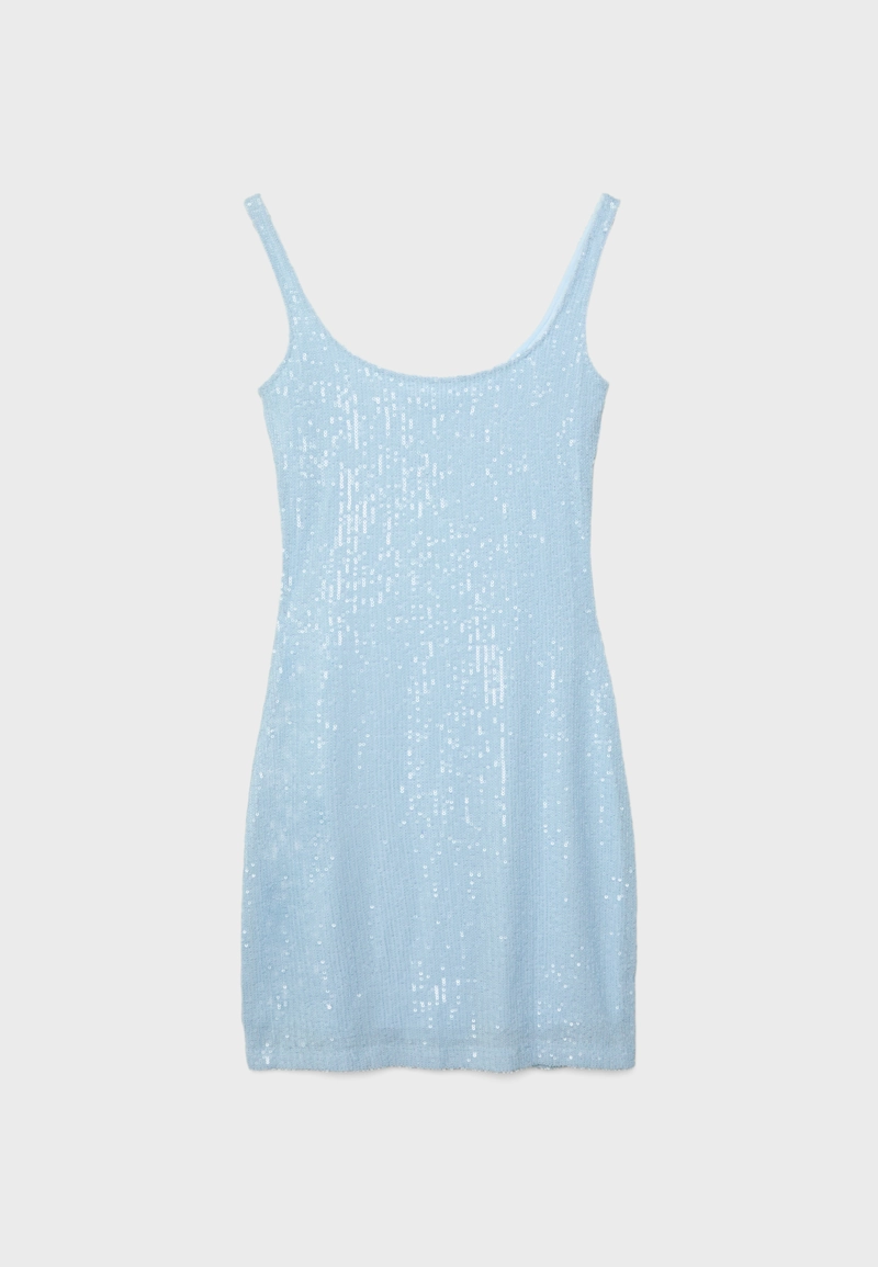 Платье мини с пайетками