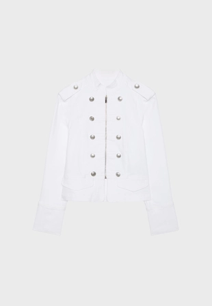 Джинсовая куртка в стиле милитари- Заказать в России