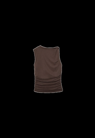 Приталенный топ с драпировкой- Заказать в России