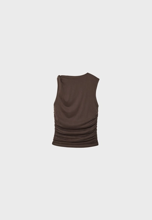 Приталенный топ с драпировкой- Заказать в России