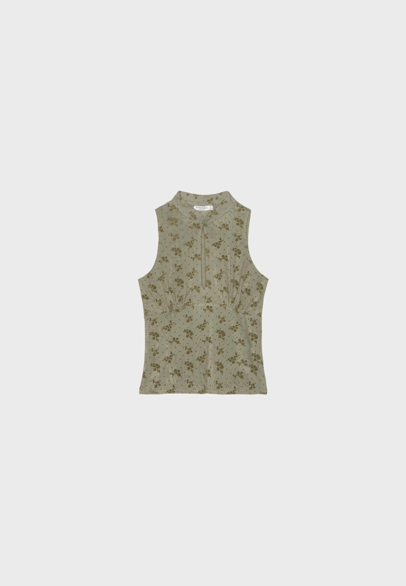 Топ без рукавов в стиле ципао