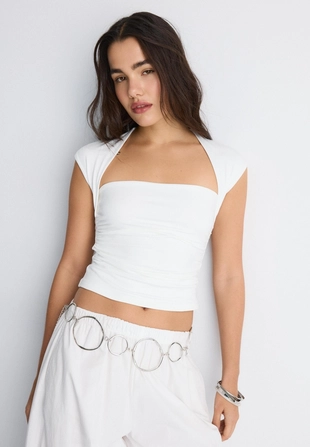 Майка из полиамида с квадратным вырезом- Заказать в России